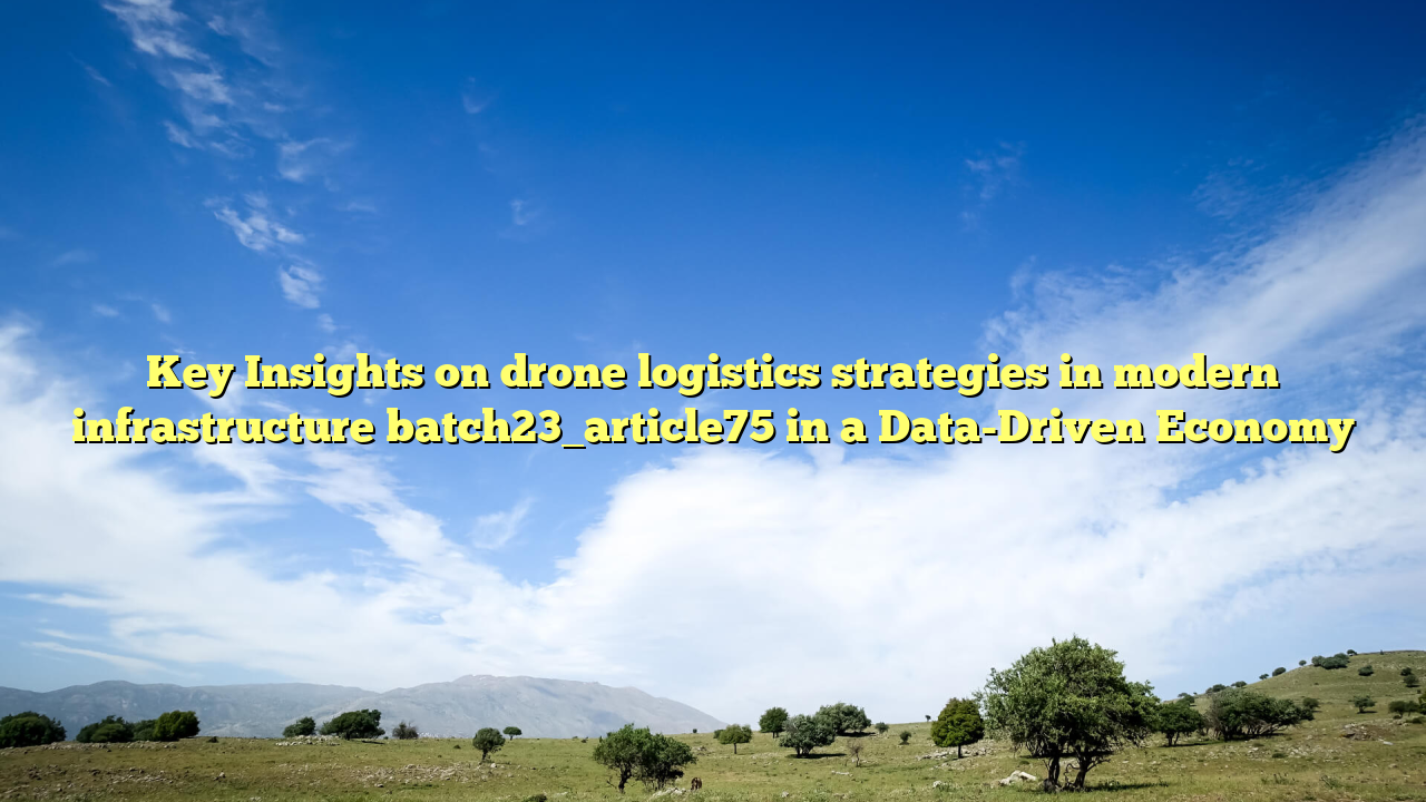 Key Insights on drone logistics strategies in modern infrastructure batch23_article75 in a Data-Driven Economy