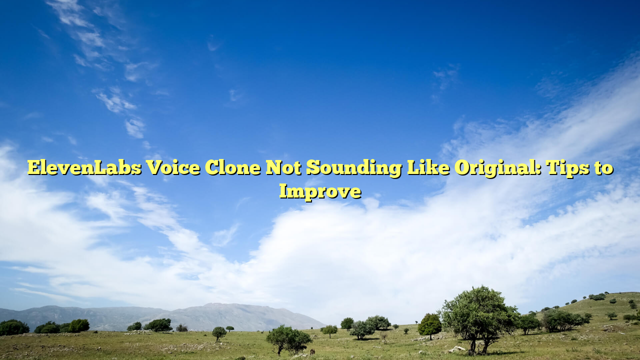 ElevenLabs Voice Clone Not Sounding Like Original: Tips to Improve